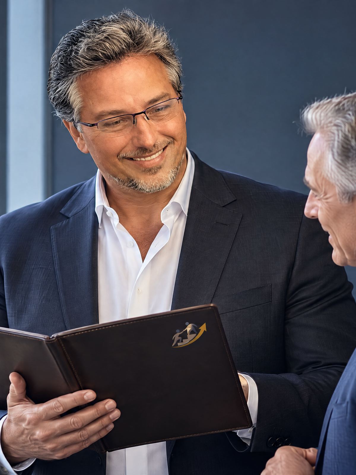 Steve Lindstrom walking a business owner through a plan