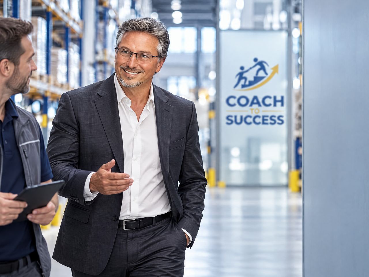 Steve Lindstrom walking a client facility during discovery